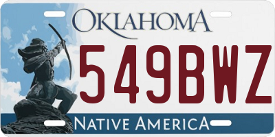 OK license plate 549BWZ