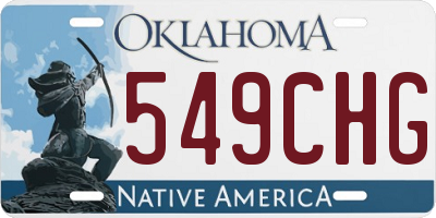OK license plate 549CHG