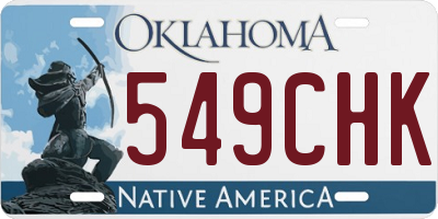 OK license plate 549CHK