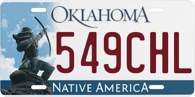OK license plate 549CHL