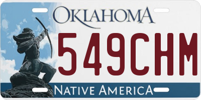 OK license plate 549CHM