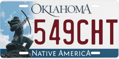 OK license plate 549CHT
