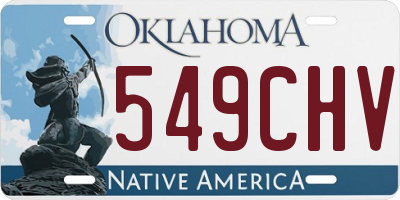 OK license plate 549CHV