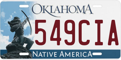 OK license plate 549CIA