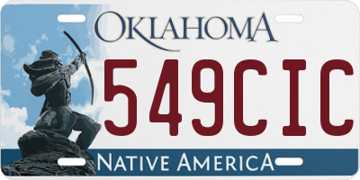 OK license plate 549CIC