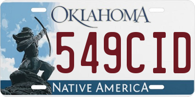 OK license plate 549CID