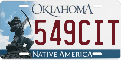 OK license plate 549CIT
