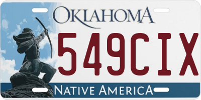 OK license plate 549CIX