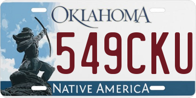 OK license plate 549CKU