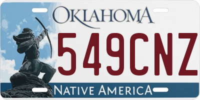 OK license plate 549CNZ