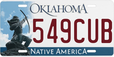 OK license plate 549CUB