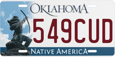 OK license plate 549CUD