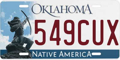OK license plate 549CUX