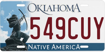 OK license plate 549CUY