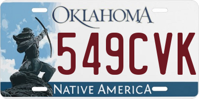 OK license plate 549CVK