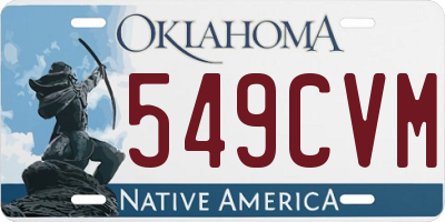 OK license plate 549CVM