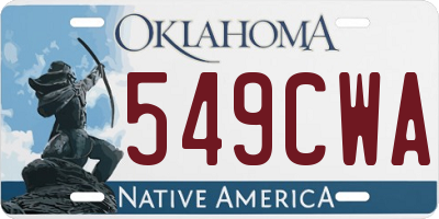 OK license plate 549CWA