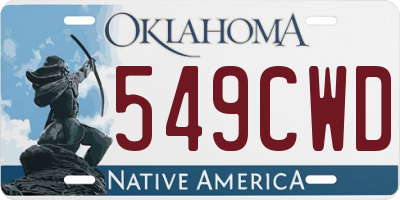 OK license plate 549CWD