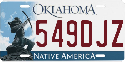 OK license plate 549DJZ