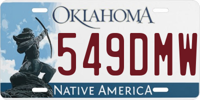 OK license plate 549DMW