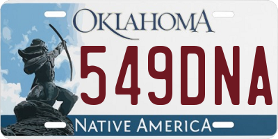 OK license plate 549DNA