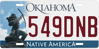 OK license plate 549DNB