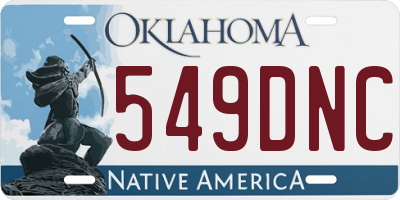 OK license plate 549DNC