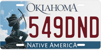 OK license plate 549DND