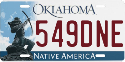 OK license plate 549DNE