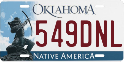OK license plate 549DNL