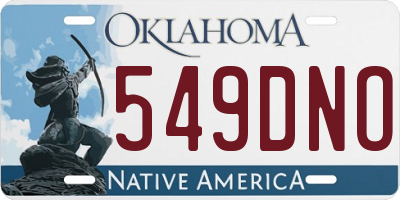 OK license plate 549DNO