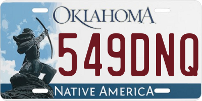 OK license plate 549DNQ