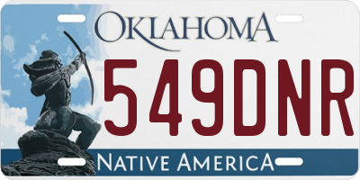 OK license plate 549DNR