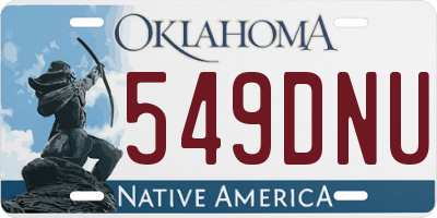 OK license plate 549DNU