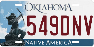 OK license plate 549DNV
