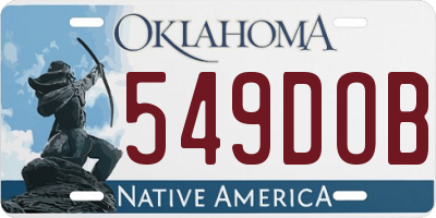 OK license plate 549DOB