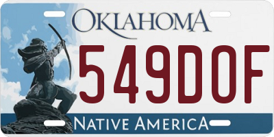 OK license plate 549DOF