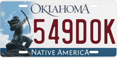 OK license plate 549DOK
