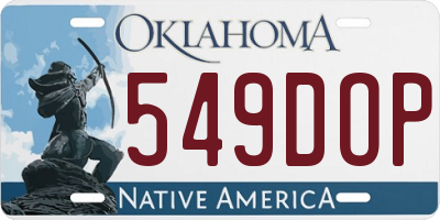 OK license plate 549DOP