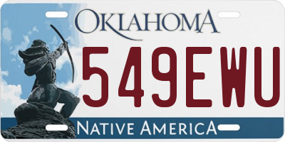 OK license plate 549EWU