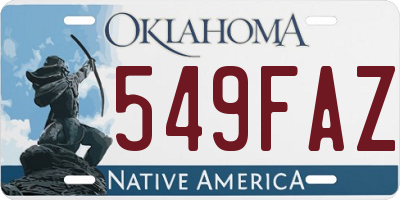 OK license plate 549FAZ