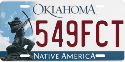 OK license plate 549FCT