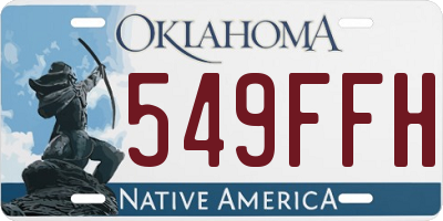 OK license plate 549FFH