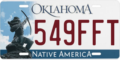 OK license plate 549FFT