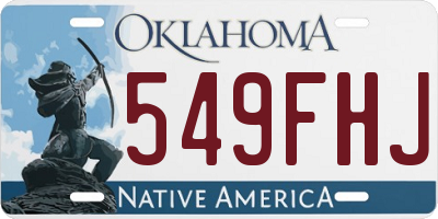 OK license plate 549FHJ