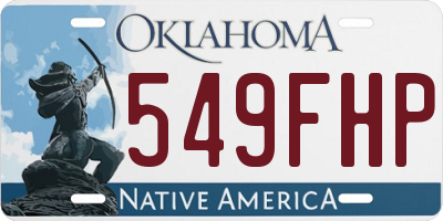 OK license plate 549FHP