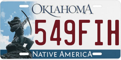 OK license plate 549FIH