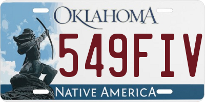 OK license plate 549FIV