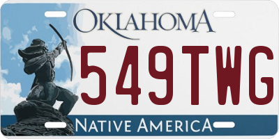 OK license plate 549TWG