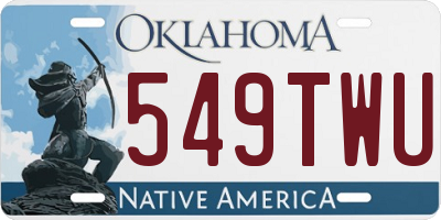 OK license plate 549TWU